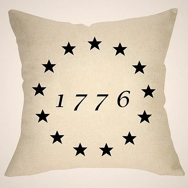 2D American Patriotic 1776 Stars& Stripes Pillow Cover Contemporary Cushion Case