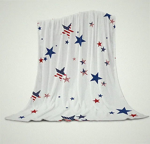 40 x 50 inch Blanket USA Flag Throw Blankets Retro Plaid Soft Flannel Fleece