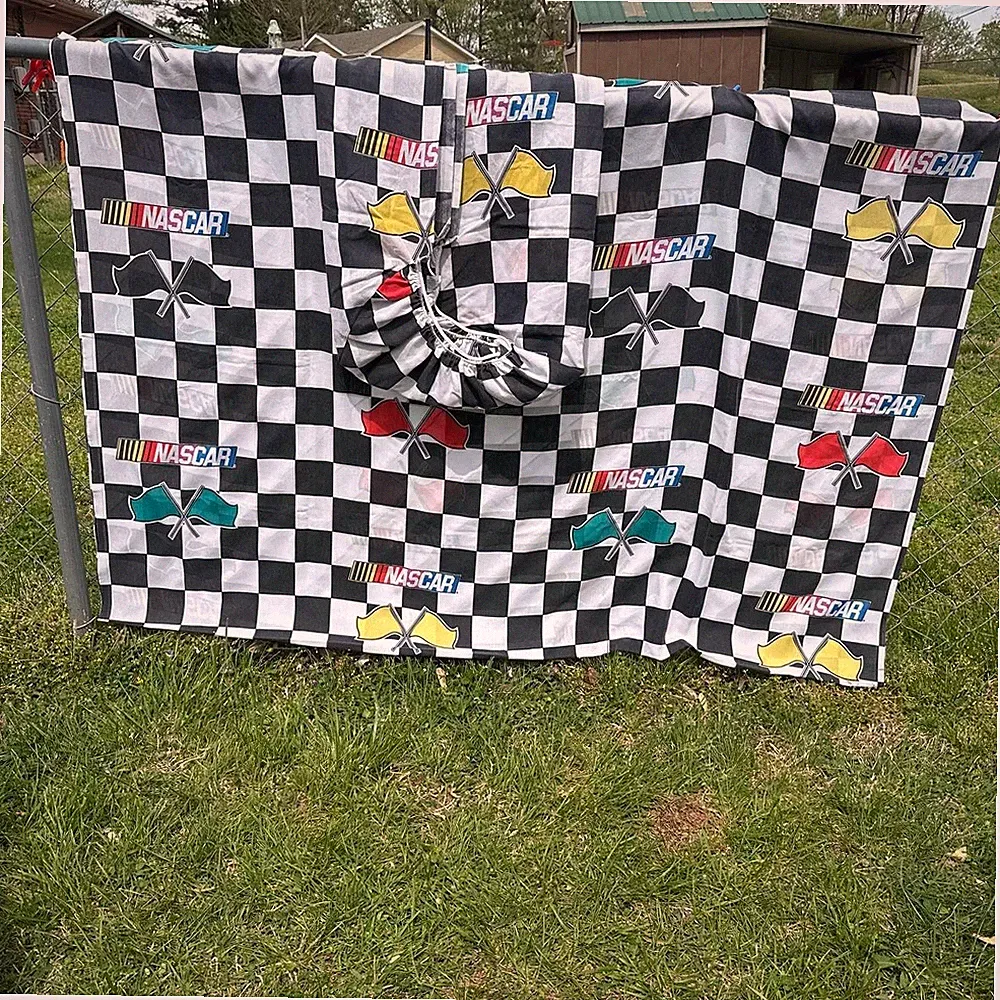 90’s NASCAR checkered flag twin bedding sheet set #racing #nascar #blanket VTG V