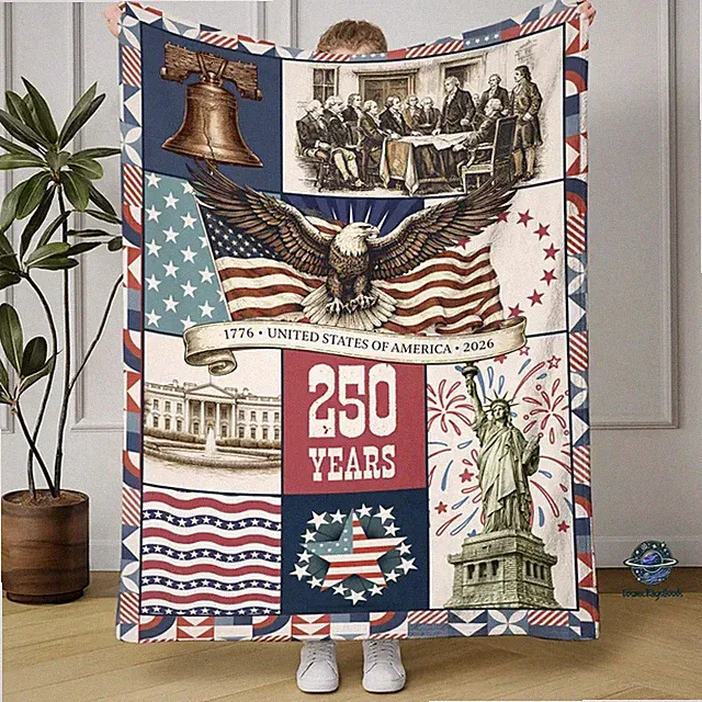 America 250th Anniversary Blanket USA Patriotic