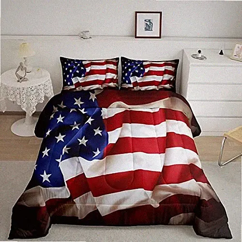 American Flag Comforter Set, United States Down Comforter Size Full Multi 1