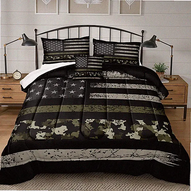 Bedbay American Flag Bed Comforter King Size Camo Set King