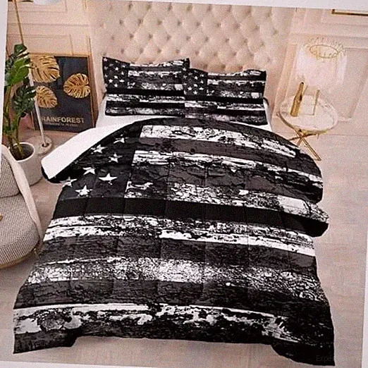 Black and White USA American Flag Comforter Set Size Quilt for Twin Multi 17