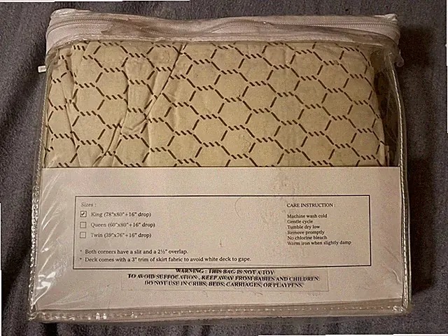 Brand new VHC Brands Ruffled King Bed Skirt “Fenced in” Cotton Bedroom Decor