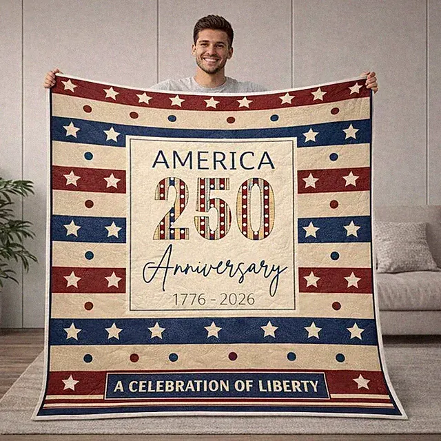 Custom America 250th Anniversary Blanket USA Patriotic