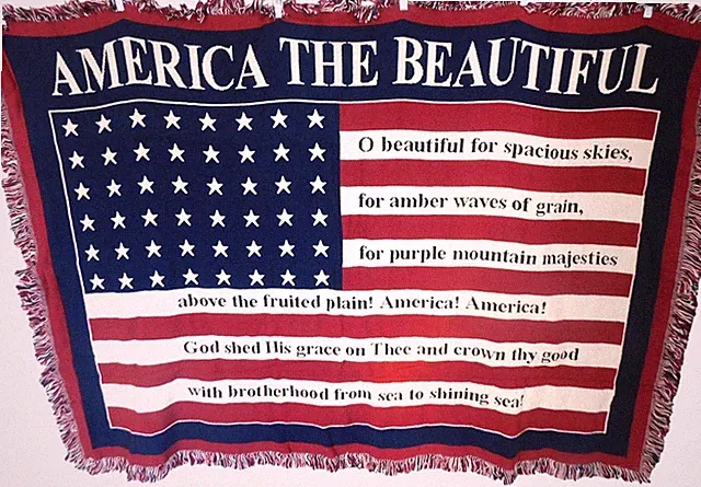 Danbury Mint America the Beautiful American Flag Large Tapestry Blanket 68x48