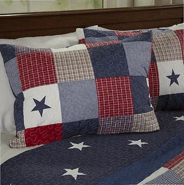 Flag Twin Quilt Reversible includes 2 Reversible Shams W/2 Sets of Sheets, skirt