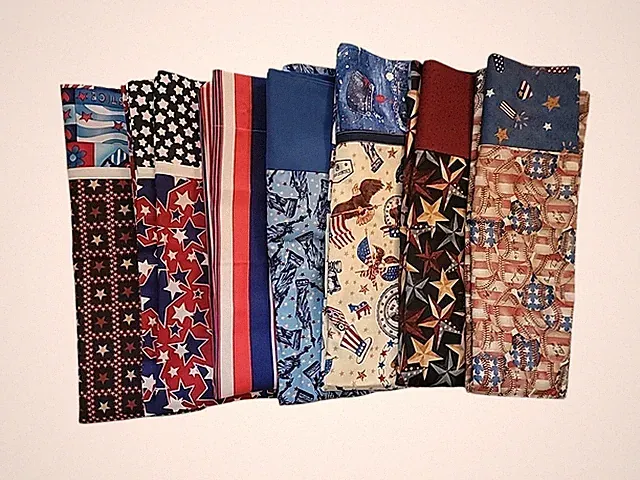 LOT of 7 NEW Handcrafted PILLOW CASES Patriotic Theme