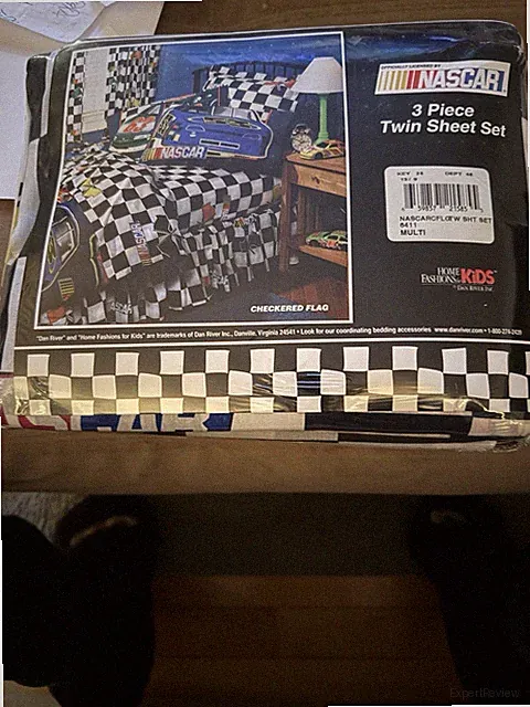 NIP NEW Vintage Dan Rivers NASCAR Checkered Flag Twin 3 Pc Sheet Set