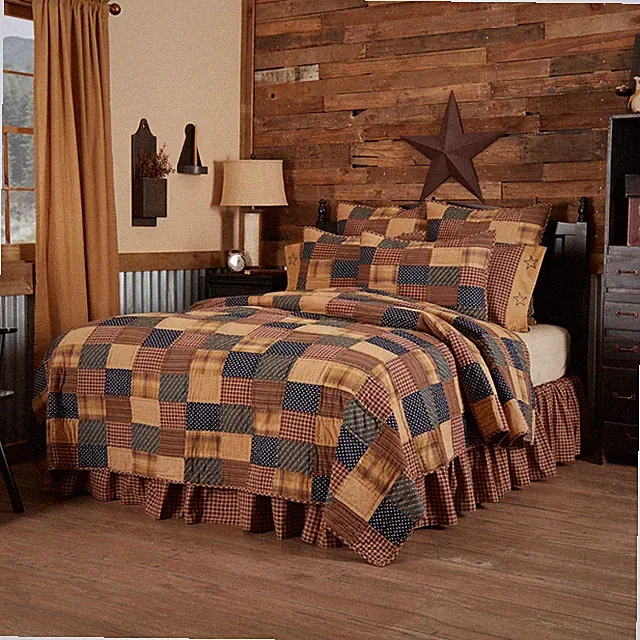 Patriotic Patch Cotton Americana Primitive Country Quilted Bedding Collection
