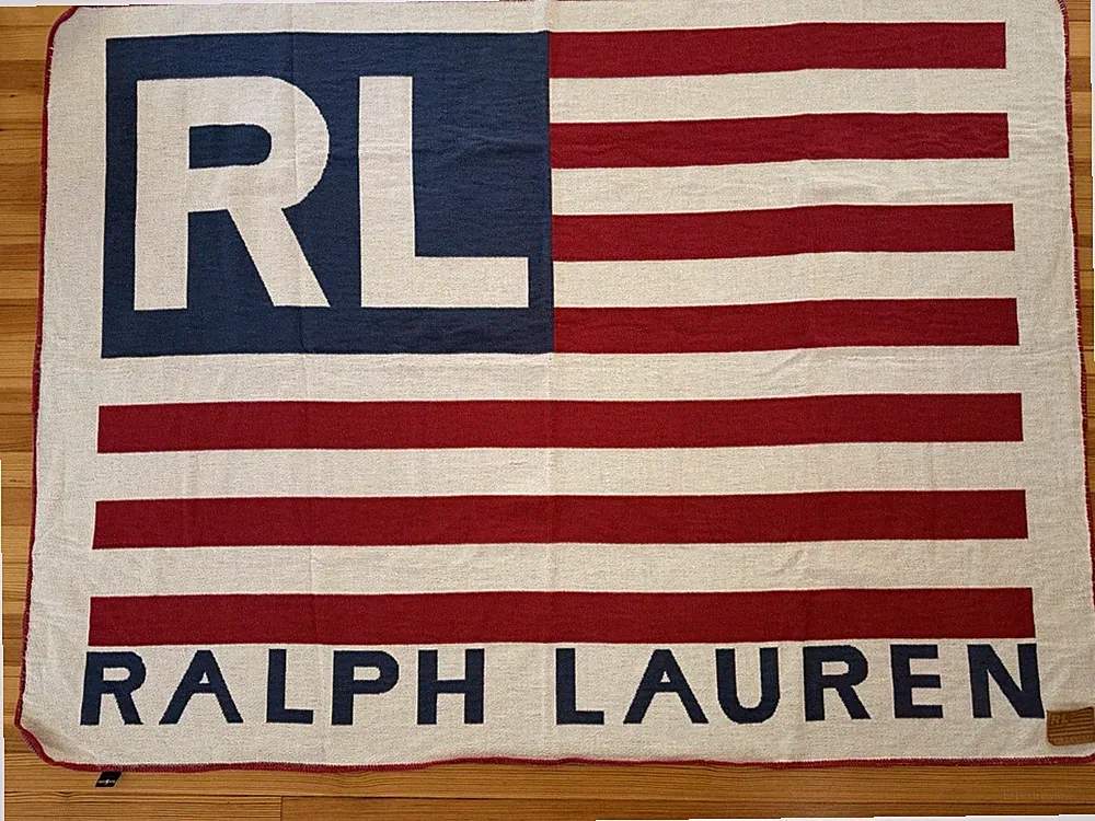 Ralph Lauren American Flag Throw/Blanket~72 x 54”~VINTAGE