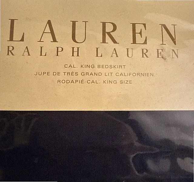 Ralph Lauren Indigo Bali Bedskirt Cal King Navy Blue Linen New in Package #36