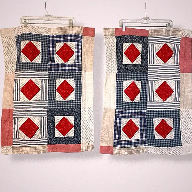 Ralph Lauren Pair Of Standard Pillow Shams Americana Patchwork
