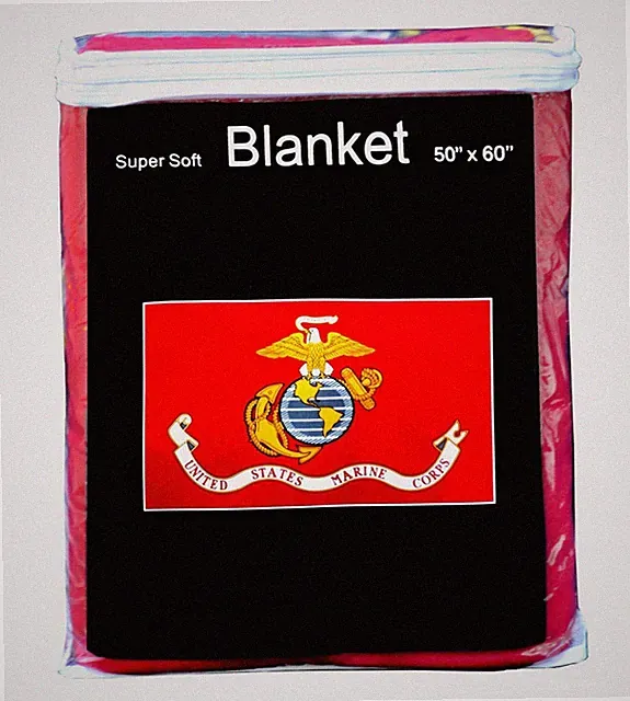U.S. Marine Corps Flag Fleece Blanket NEW 50"x60" Soft Marines USMC Throw Cover