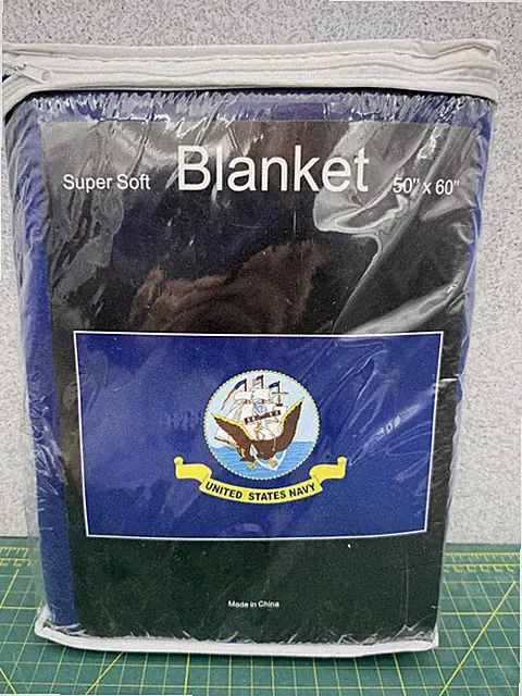 US Navy USN Old Style Flag Deluxe Polar Fleece 50"X60" Inch Warm Blanket Throw