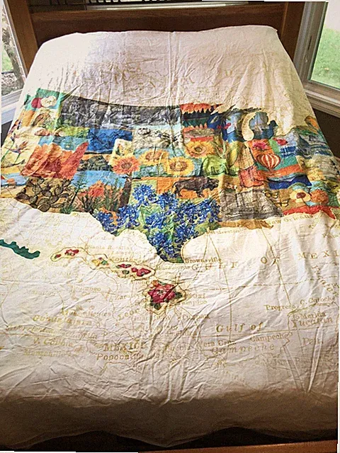 USA United States Map American Icons Queen Duvet Cover America Home Americana